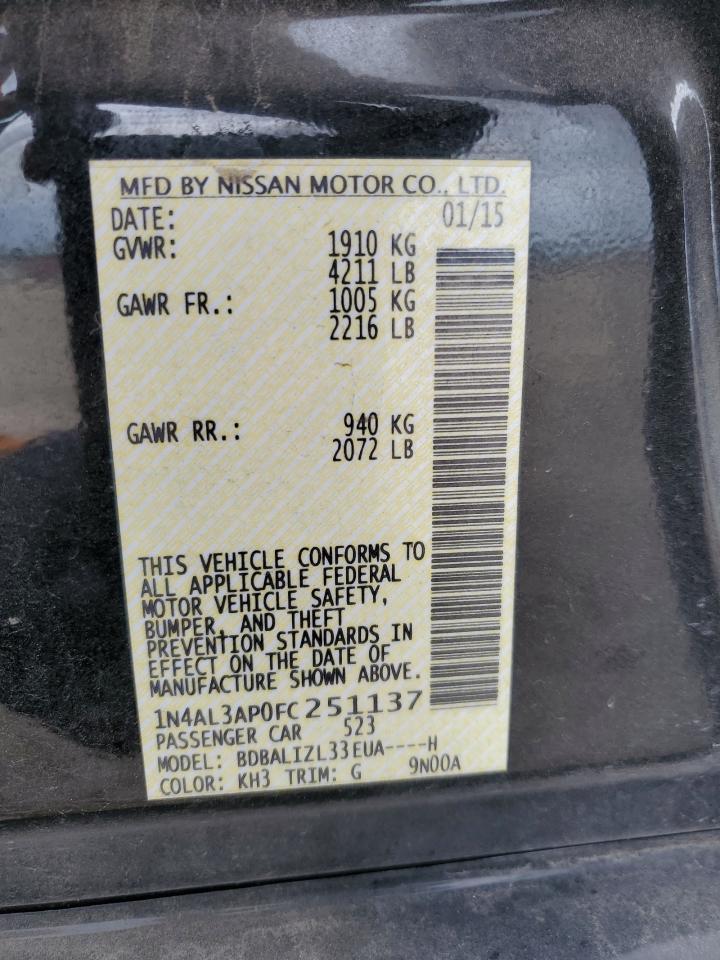 1N4AL3AP0FC251137 2015 Nissan Altima 2.5