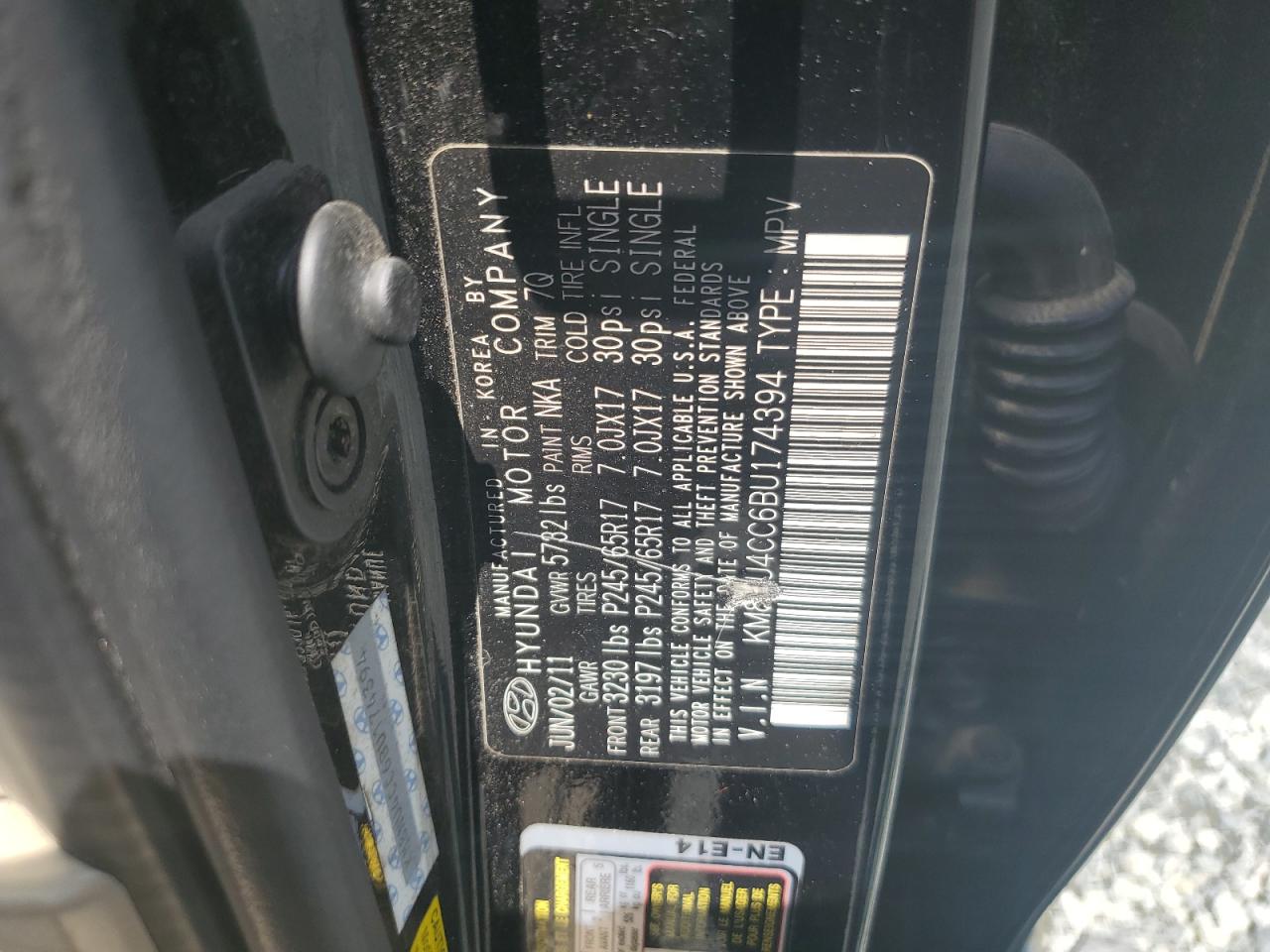 2011 Hyundai Veracruz Gls VIN: KM8NU4CC6BU174394 Lot: 64608454