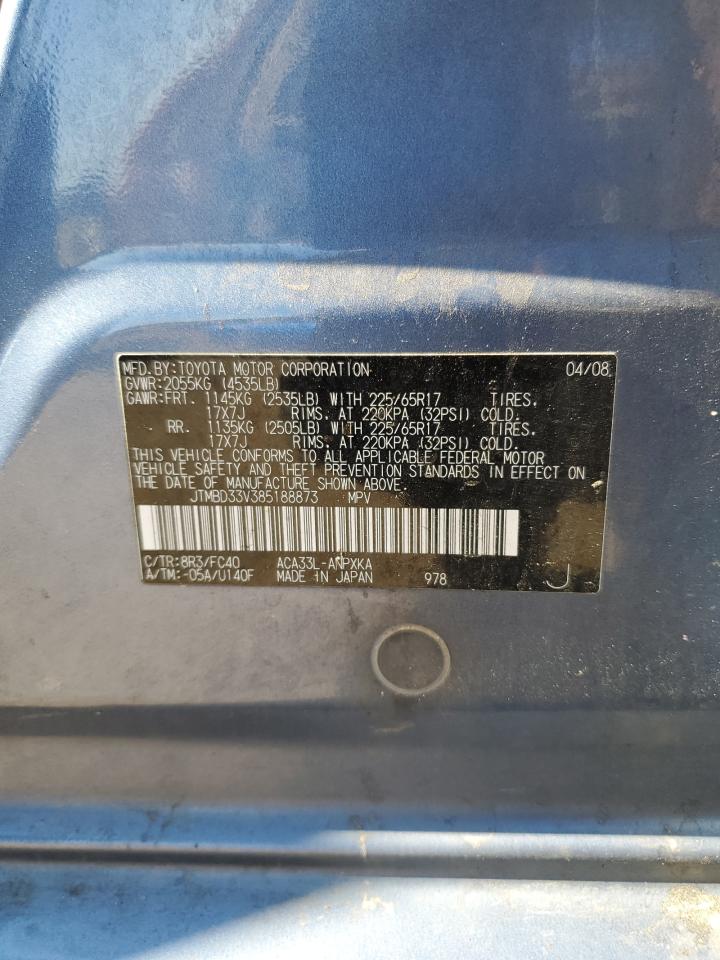 2008 Toyota Rav4 VIN: JTMBD33V385188873 Lot: 58575594