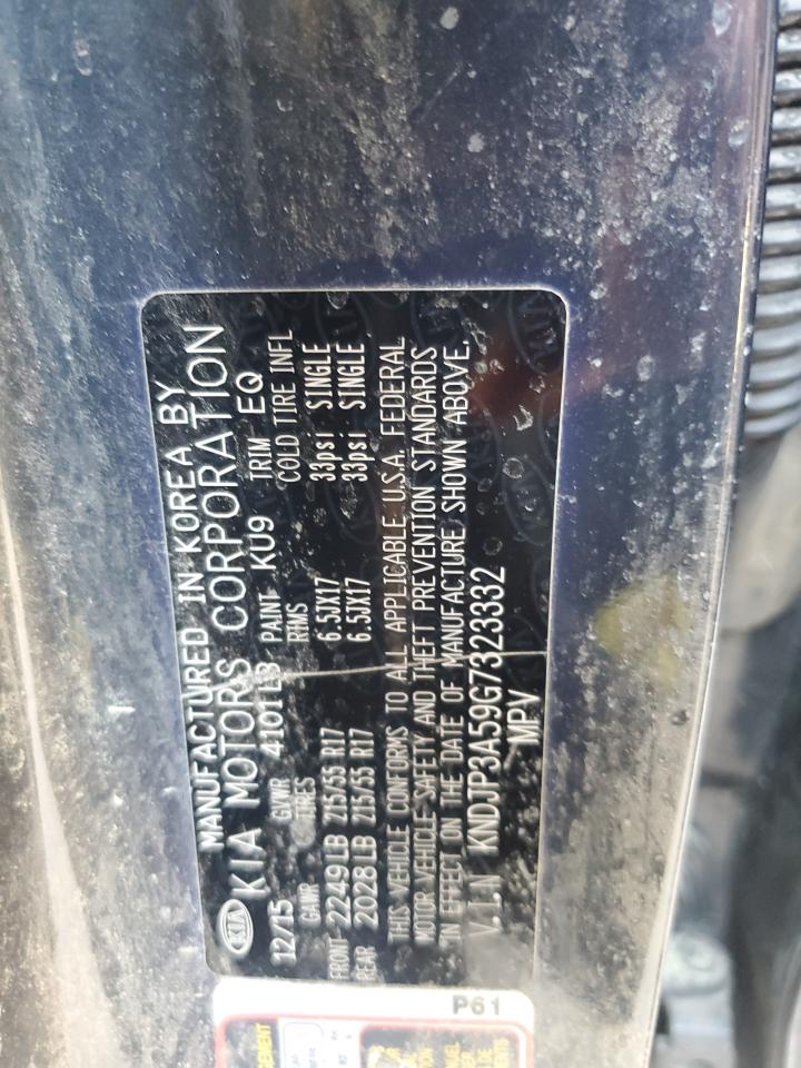 2016 Kia Soul + VIN: KNDJP3A59G7323332 Lot: 63491804