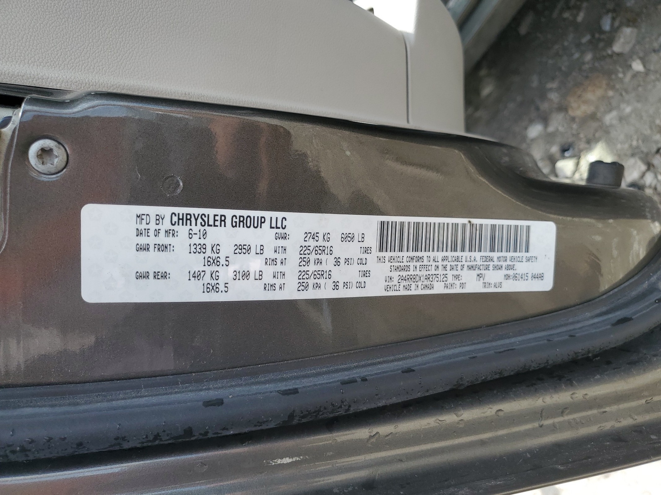 2A4RR8DX1AR375125 2010 Chrysler Town & Country Touring Plus