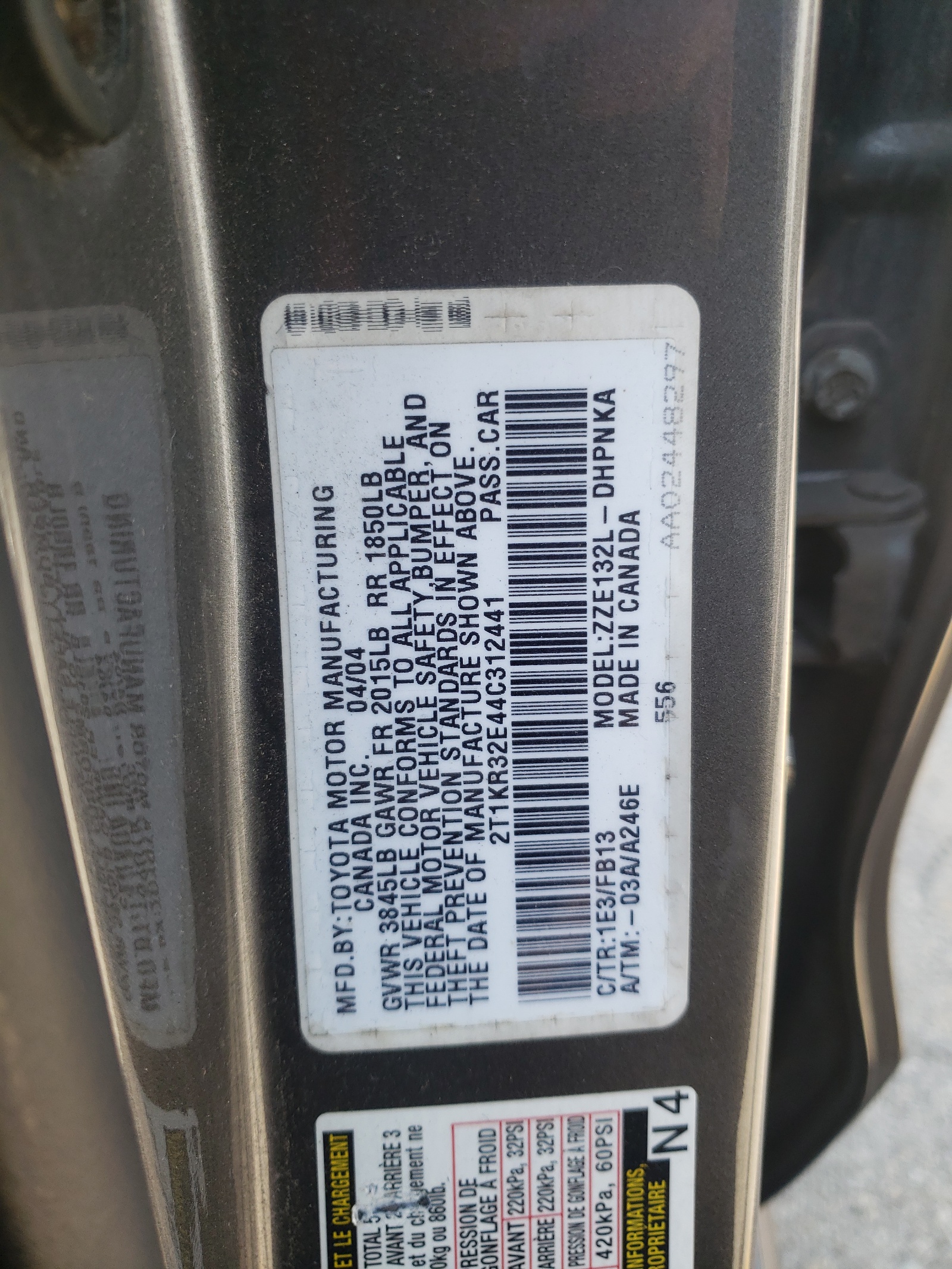 2T1KR32E44C312441 2004 Toyota Corolla Matrix Xr