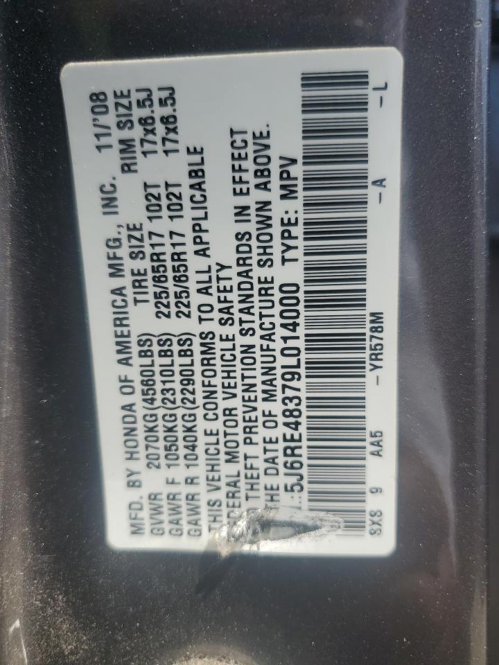 2009 Honda Cr-V Lx VIN: 5J6RE48379L014000 Lot: 62451184