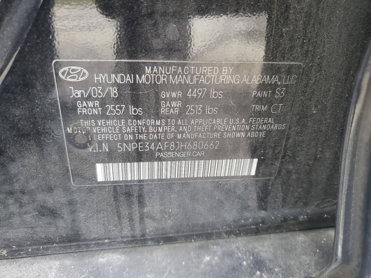 2018 Hyundai Sonata Sport VIN: 5NPE34AF8JH680662 Lot: 64237554