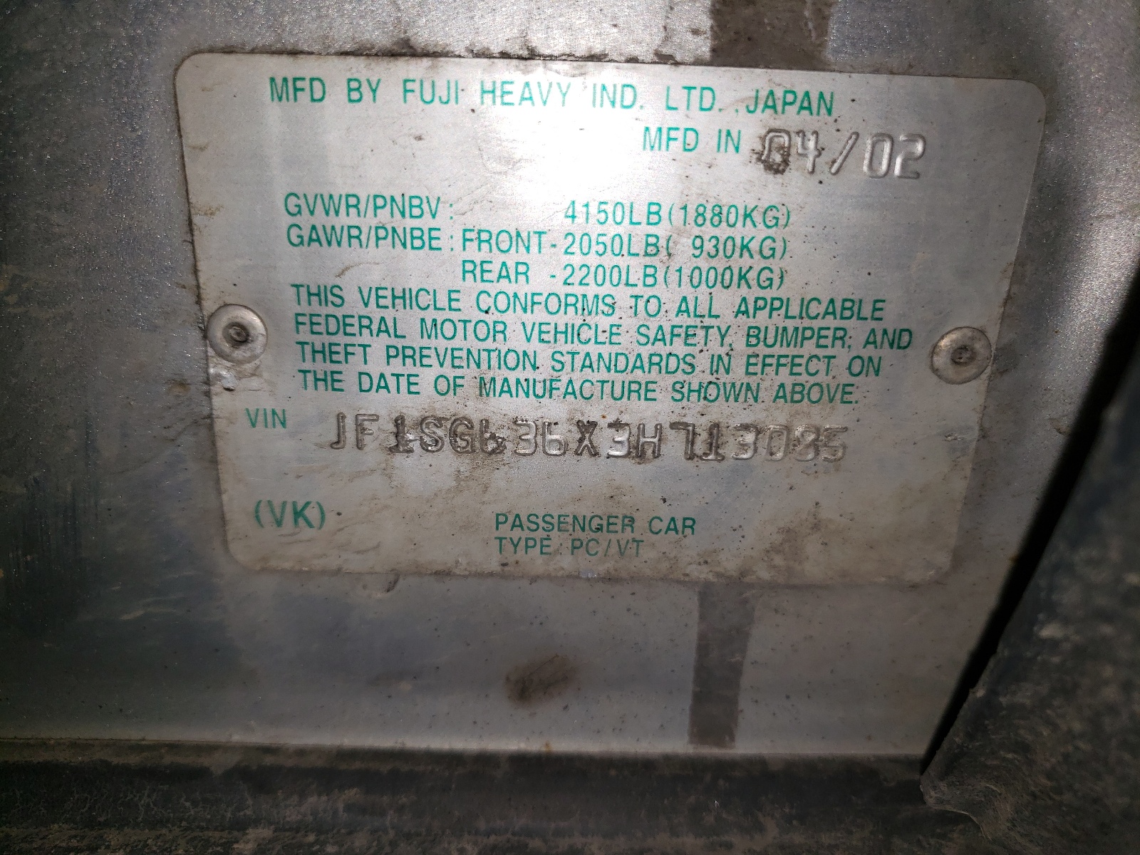 JF1SG636X3H713085 2003 Subaru Forester 2.5X