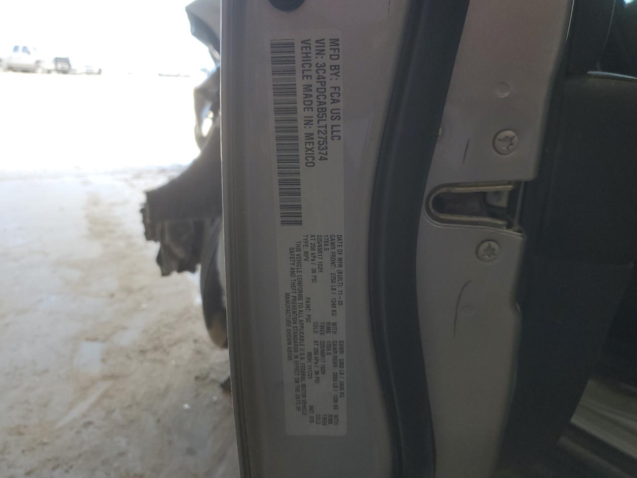 2020 Dodge Journey Se VIN: 3C4PDCAB5LT275374 Lot: 62081504