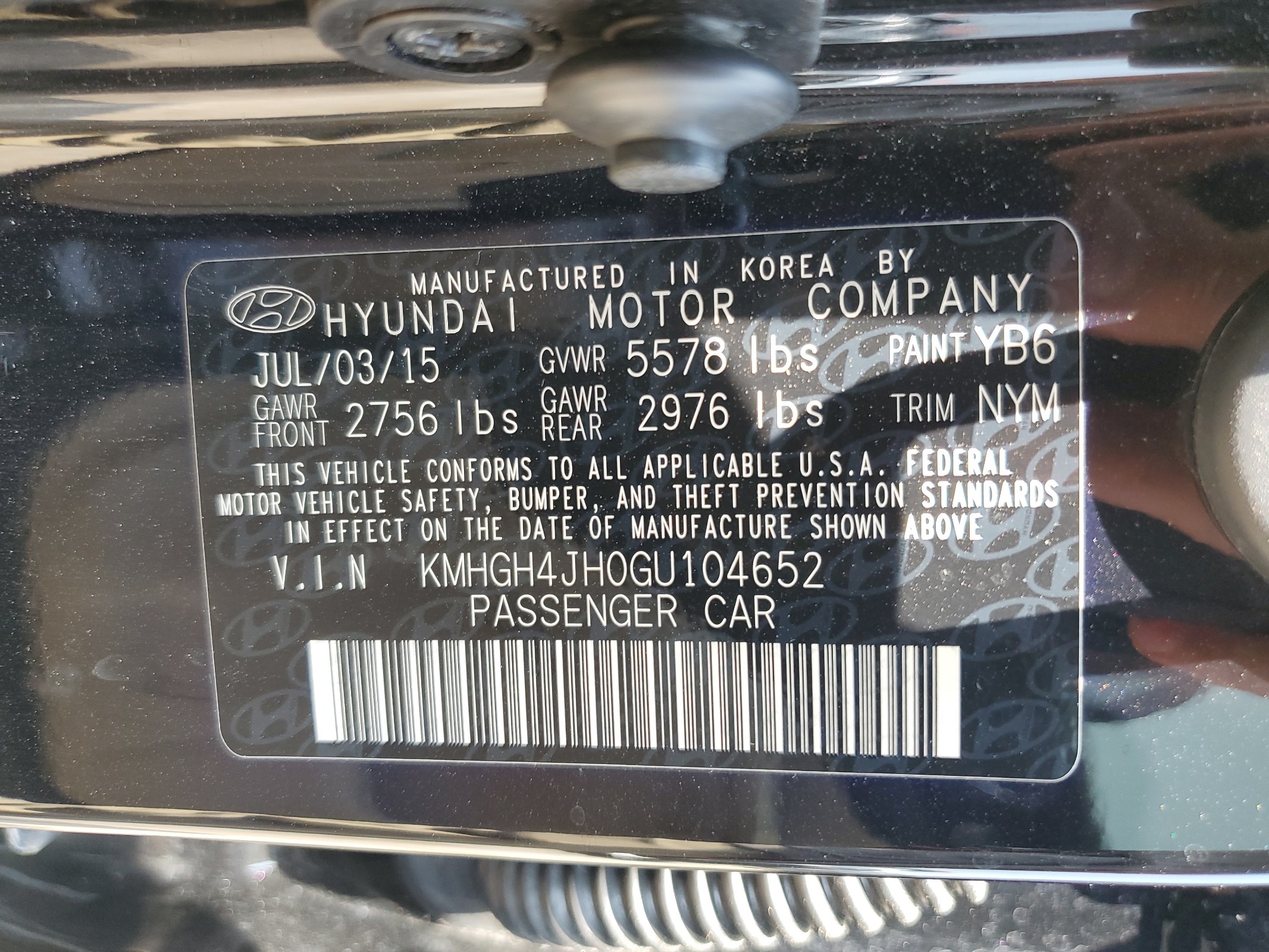 KMHGH4JH0GU104652 2016 Hyundai Equus Signature