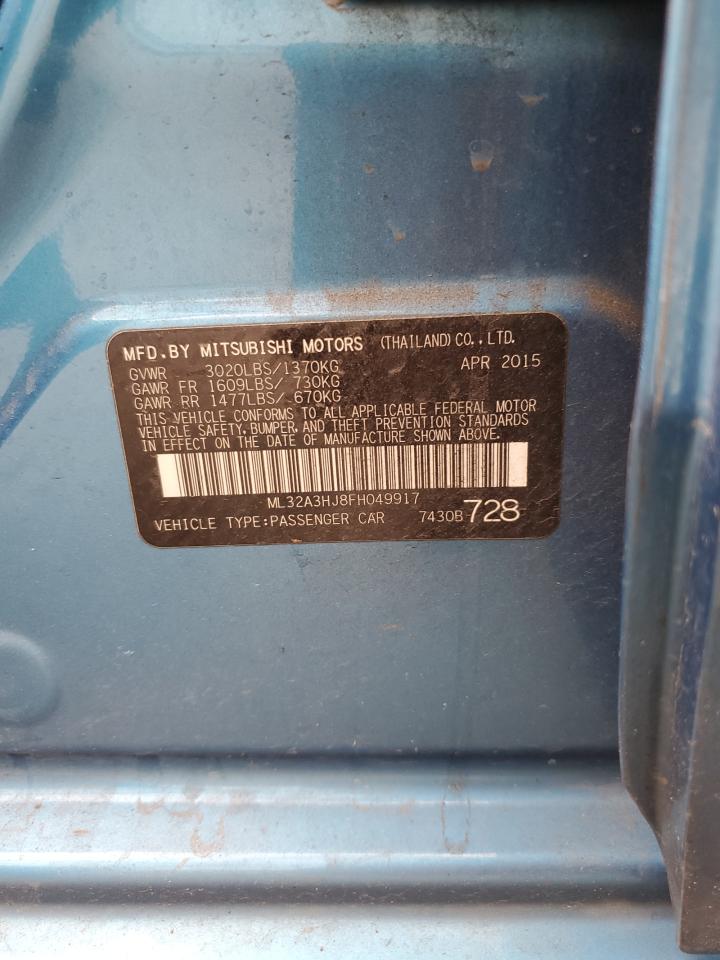 2015 Mitsubishi Mirage De VIN: ML32A3HJ8FH049917 Lot: 63265474