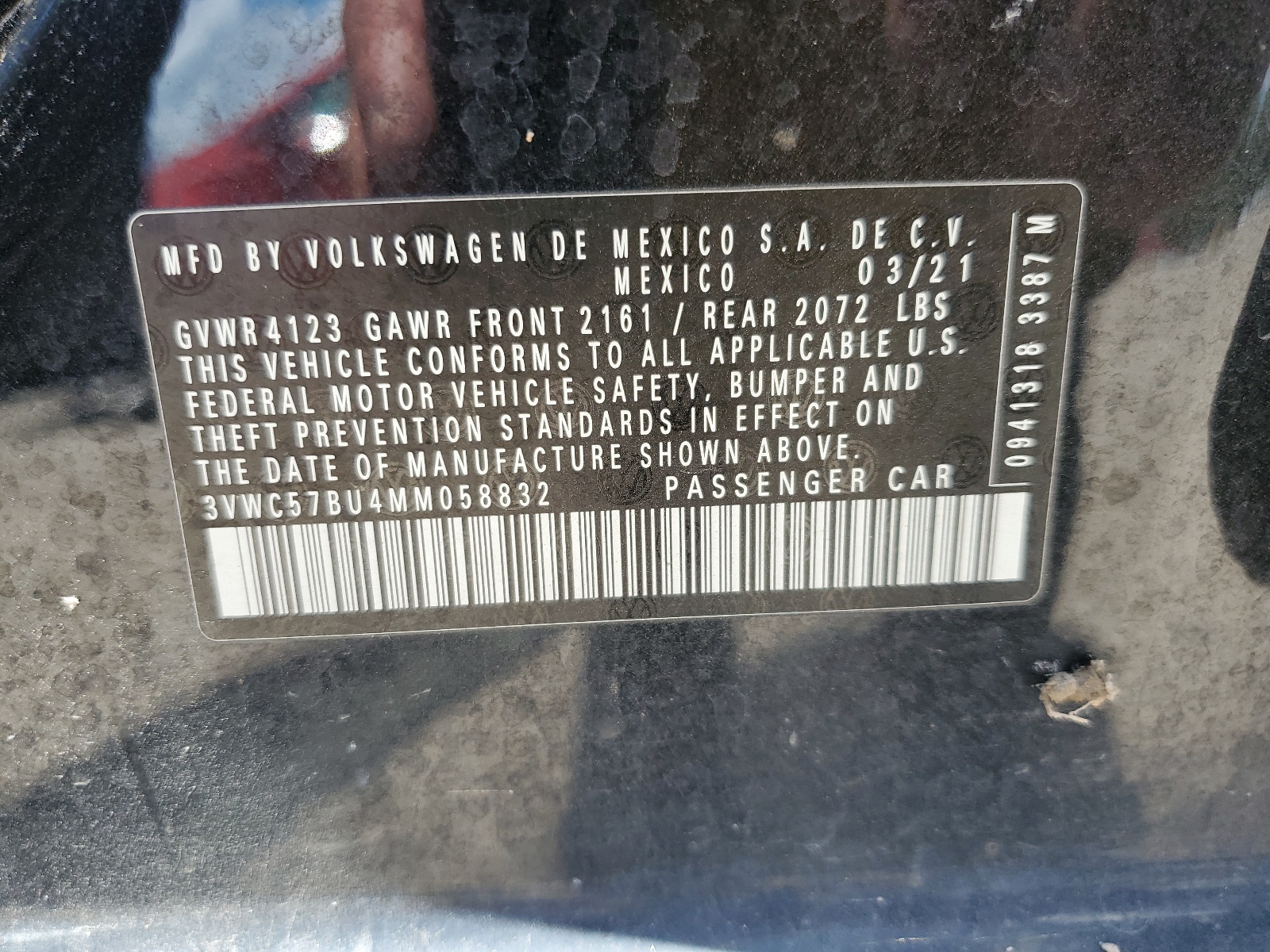 3VWC57BU4MM058832 2021 Volkswagen Jetta S