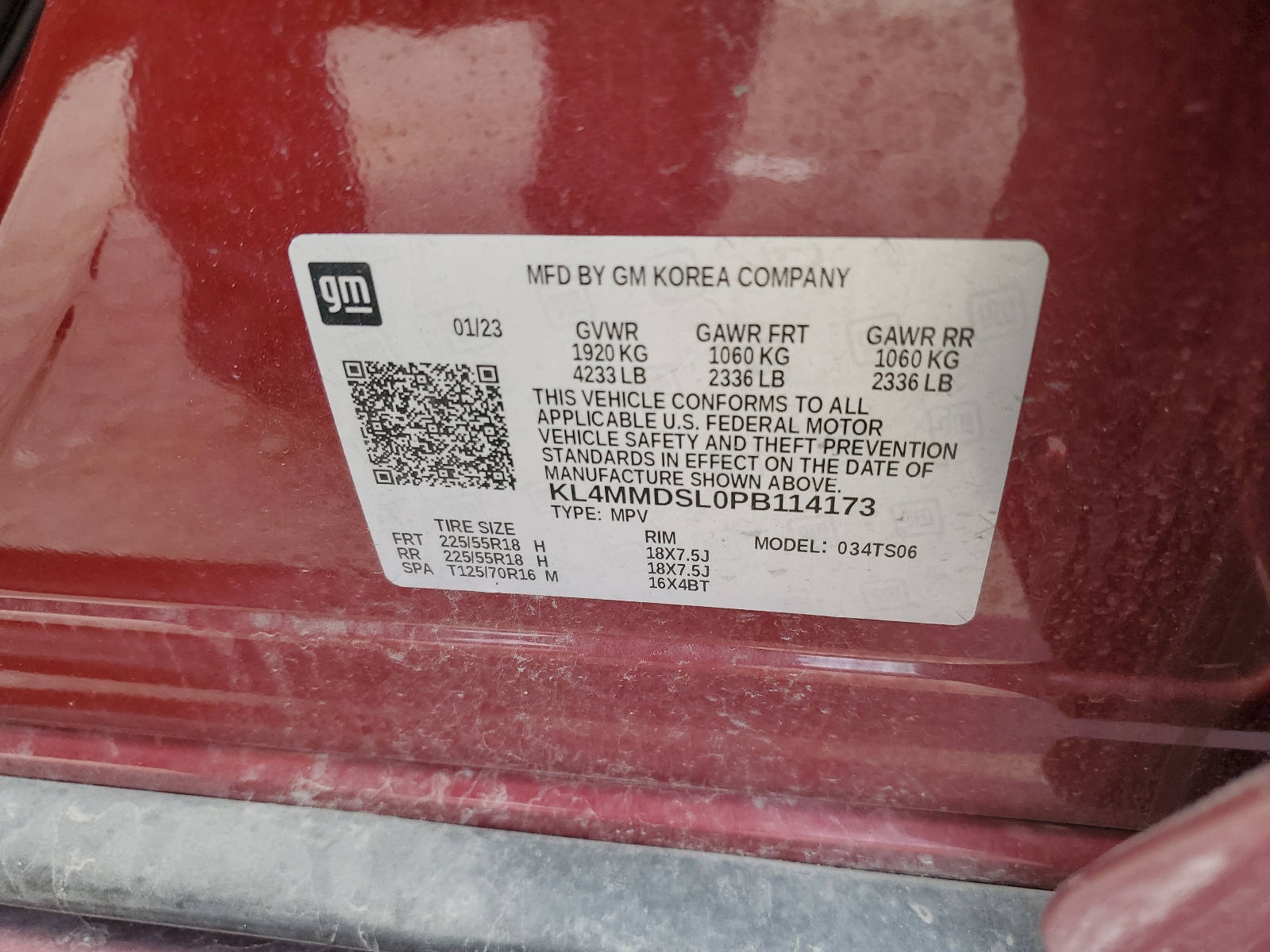 KL4MMDSL0PB114173 2023 Buick Encore Gx Select