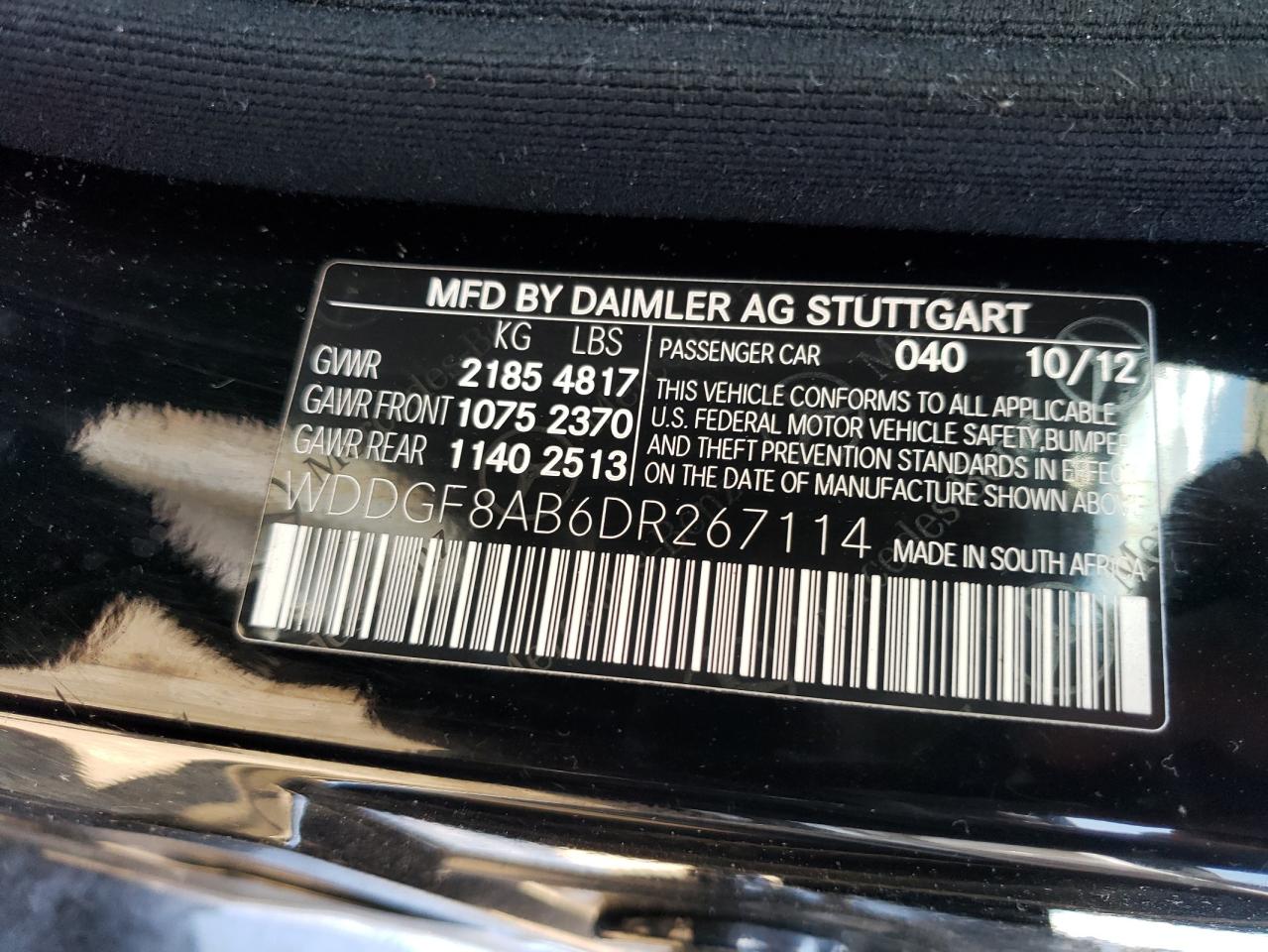 2013 Mercedes-Benz C 300 4Matic VIN: WDDGF8AB6DR267114 Lot: 61482834