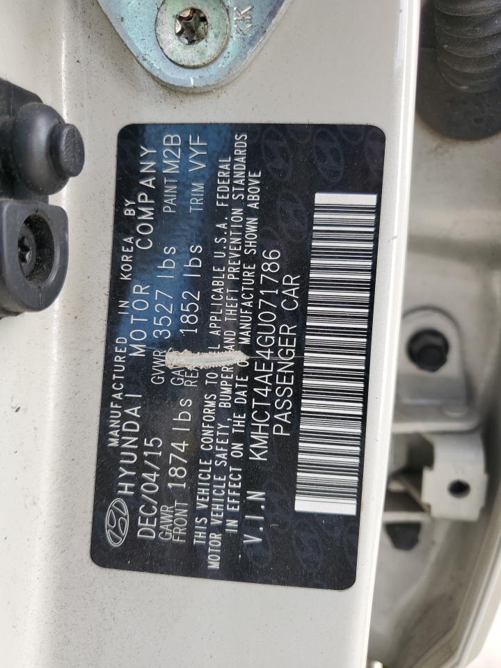 2016 Hyundai Accent Se VIN: KMHCT4AE4GU071786 Lot: 61944104