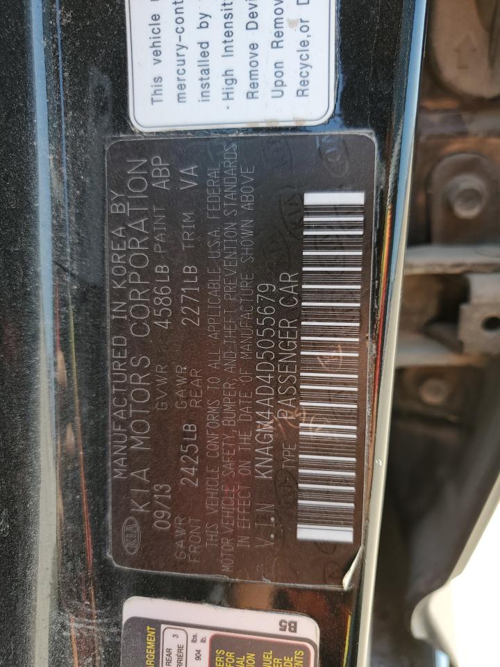 2013 Kia Optima Hybrid VIN: KNAGM4AD4D5055679 Lot: 62839784