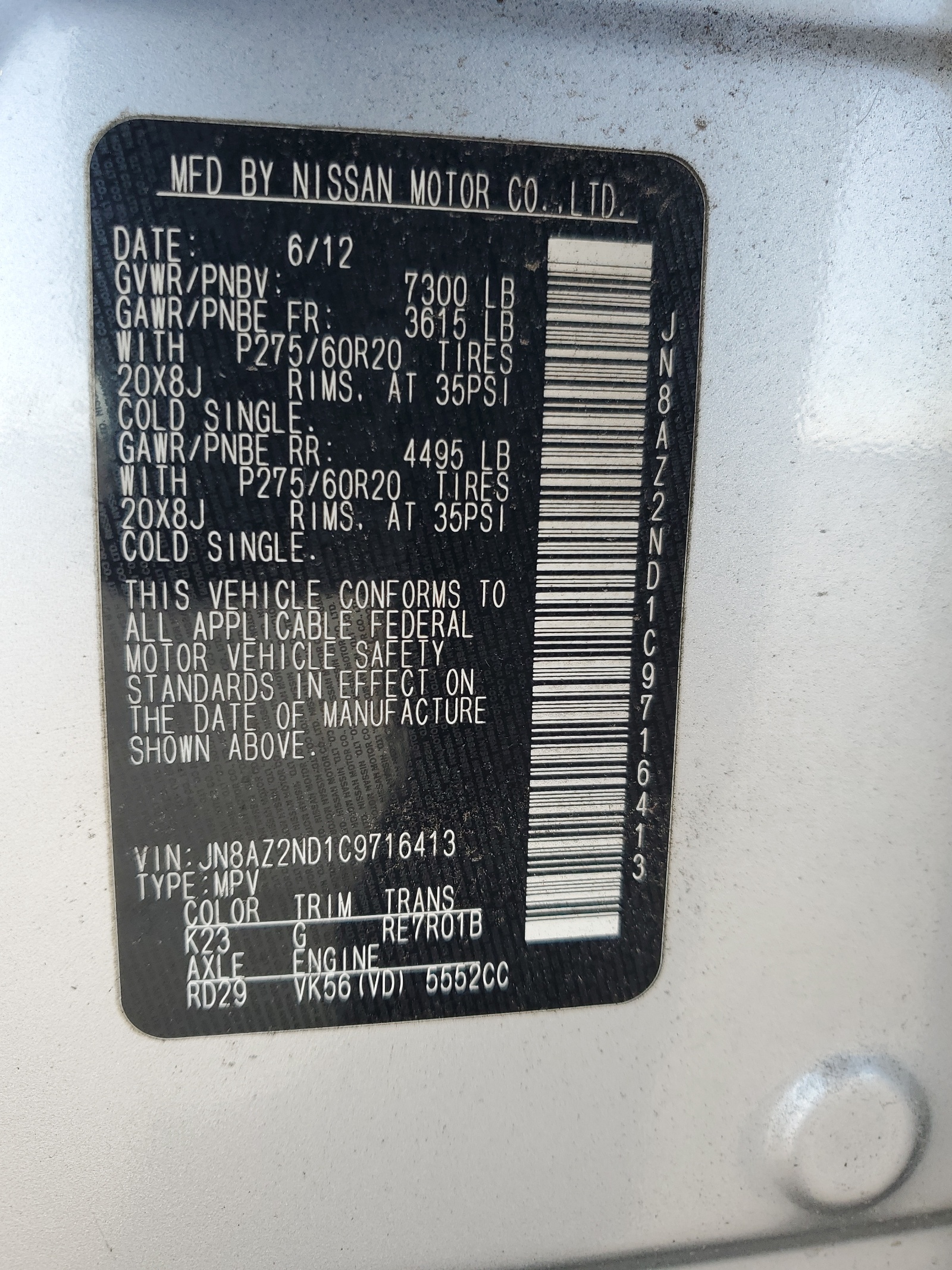 JN8AZ2ND1C9716413 2012 Infiniti Qx56