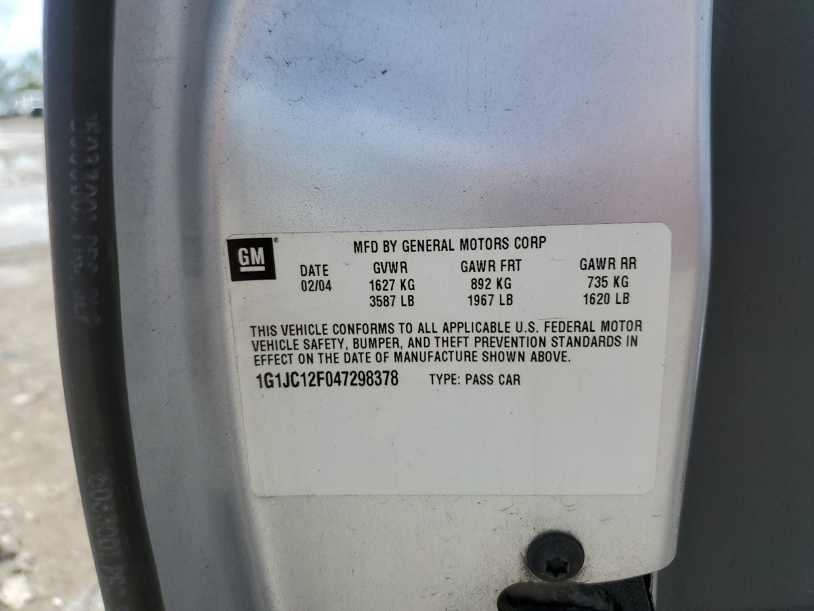 1G1JC12F047298378 2004 Chevrolet Cavalier