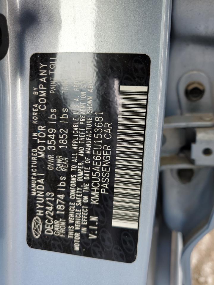 2014 Hyundai Accent Gls VIN: KMHCU5AE6EU153681 Lot: 63909134