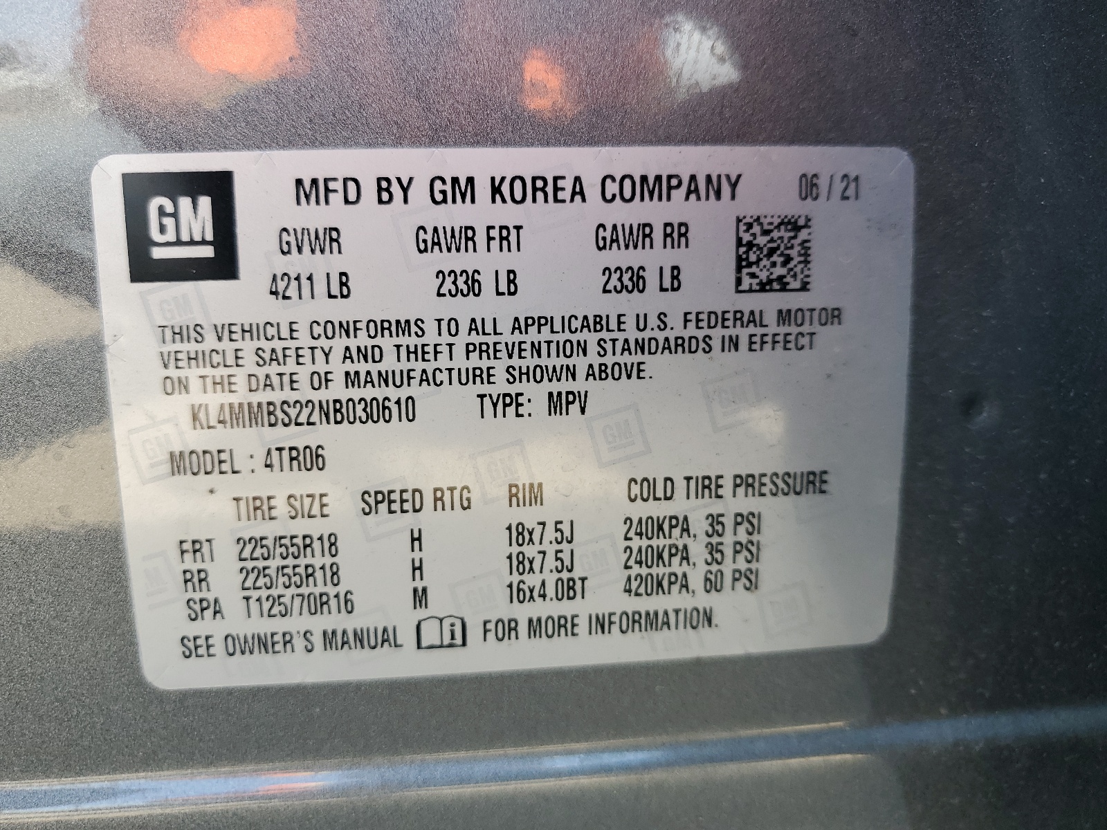 KL4MMBS22NB030610 2022 Buick Encore Gx Preferred