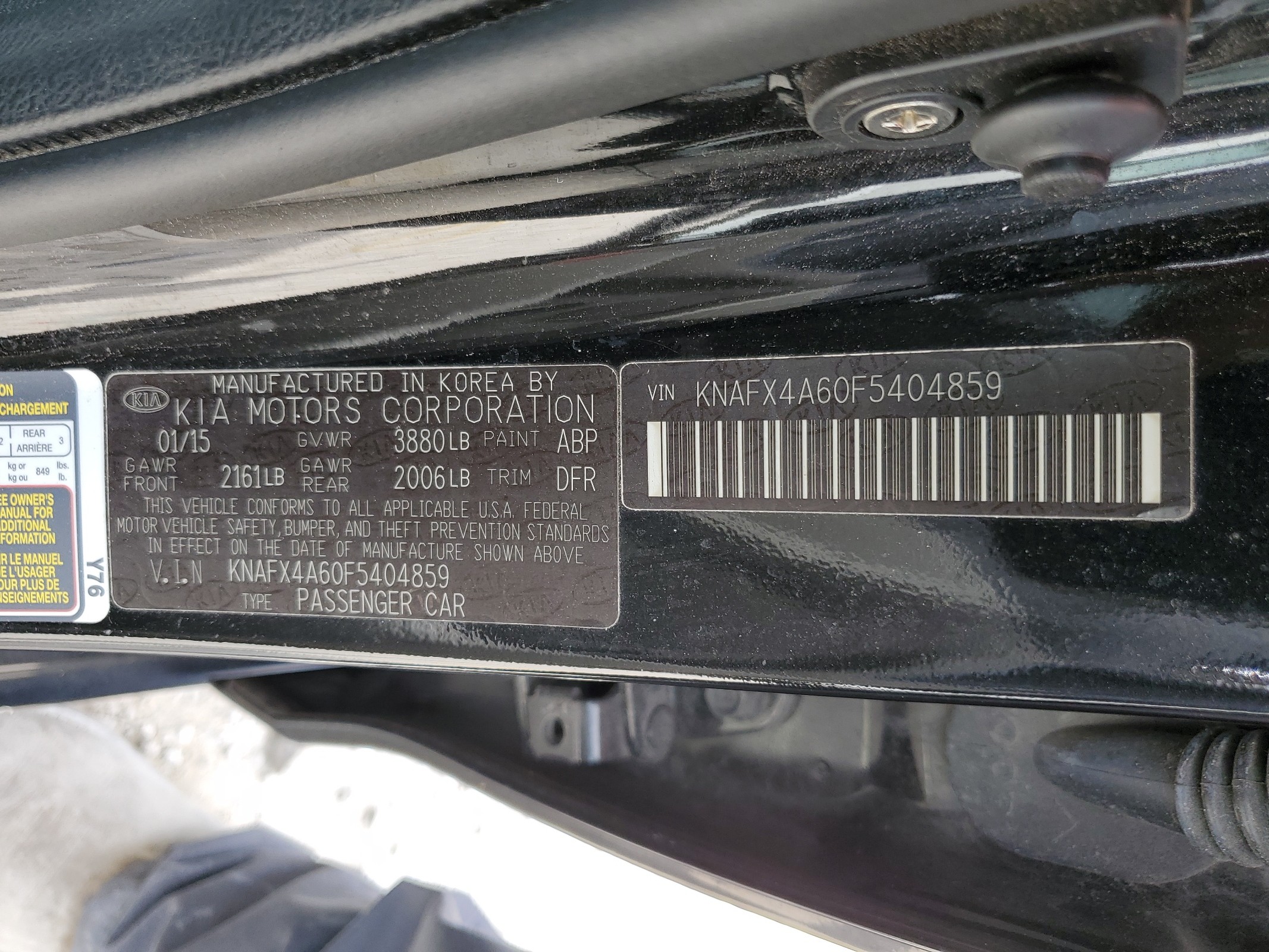 KNAFX4A60F5404859 2015 Kia Forte Lx