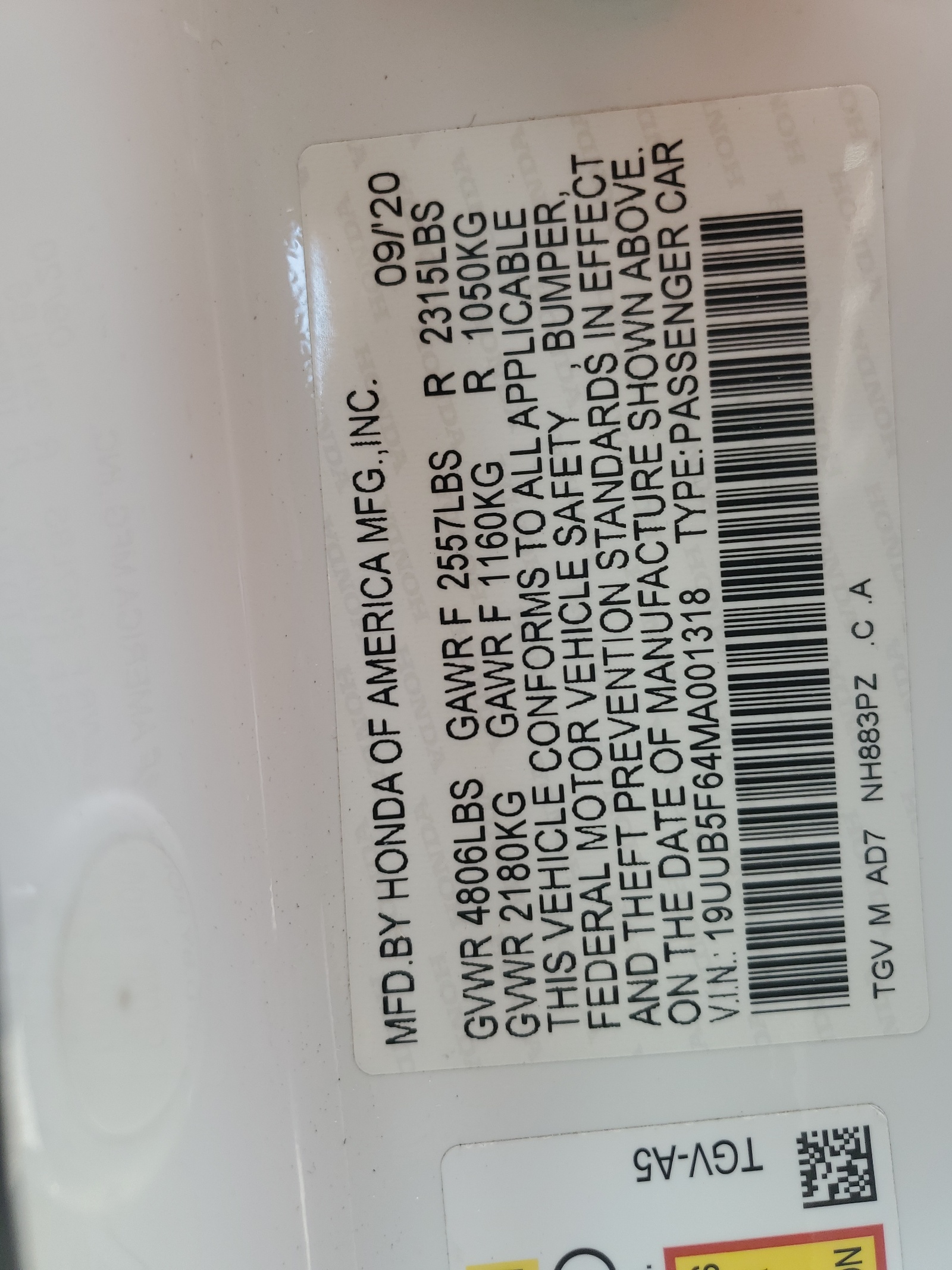 19UUB5F64MA001318 2021 Acura Tlx Advance