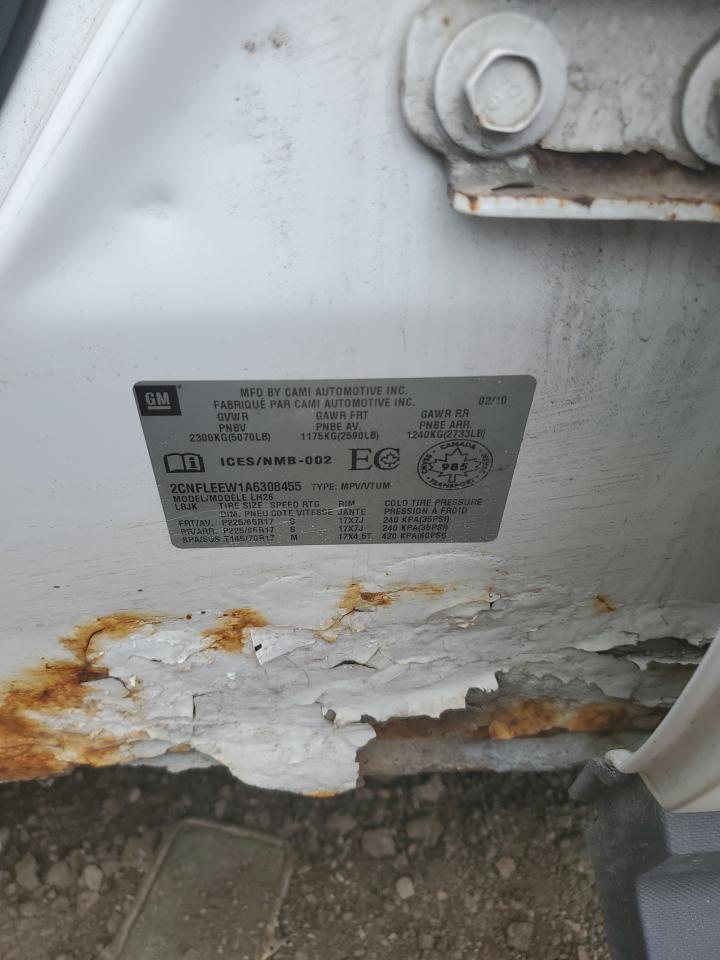 2010 Chevrolet Equinox Lt VIN: 2CNFLEEW1A6308455 Lot: 62473184