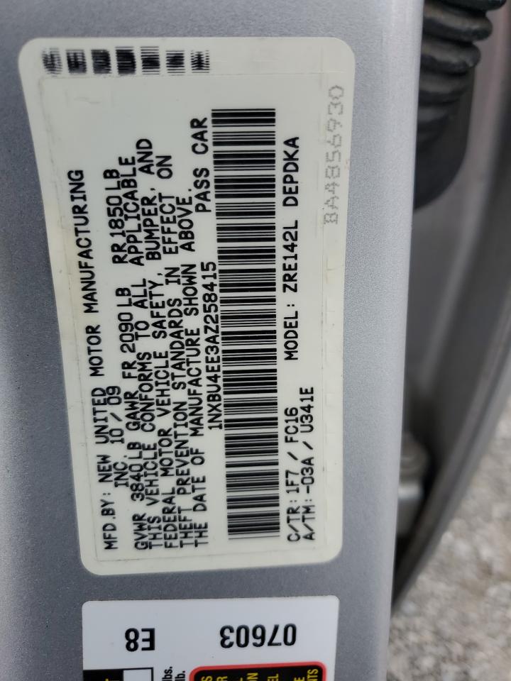 2010 Toyota Corolla Base VIN: 1NXBU4EE3AZ258415 Lot: 64082744