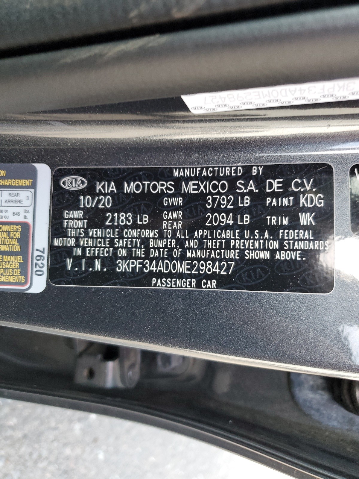 3KPF34AD0ME298427 2021 Kia Forte Gt Line