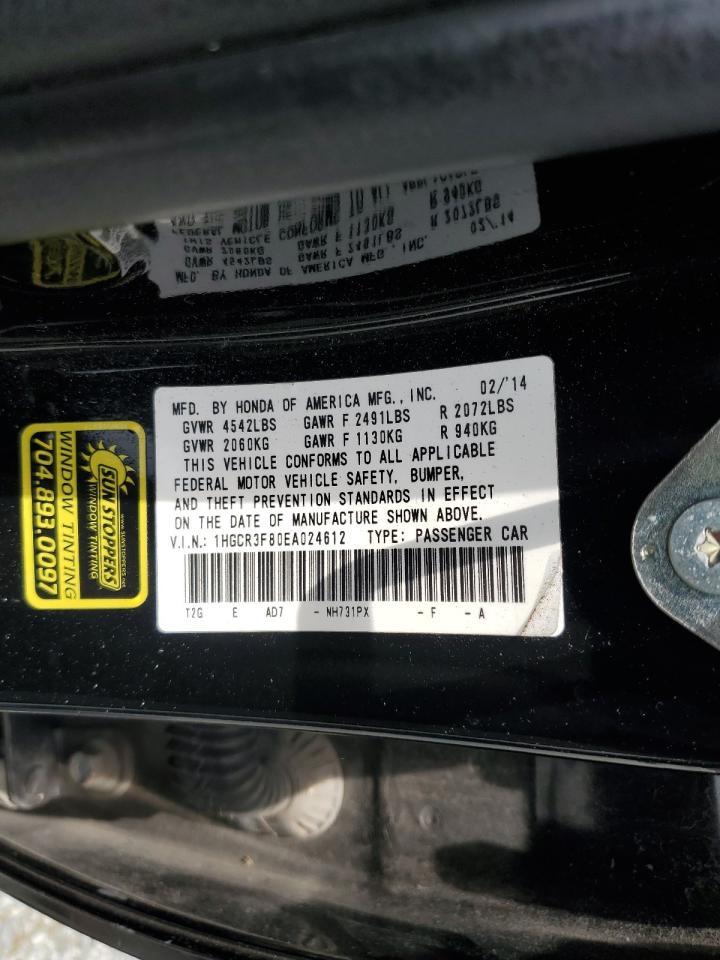 1HGCR3F80EA024612 2014 Honda Accord Exl