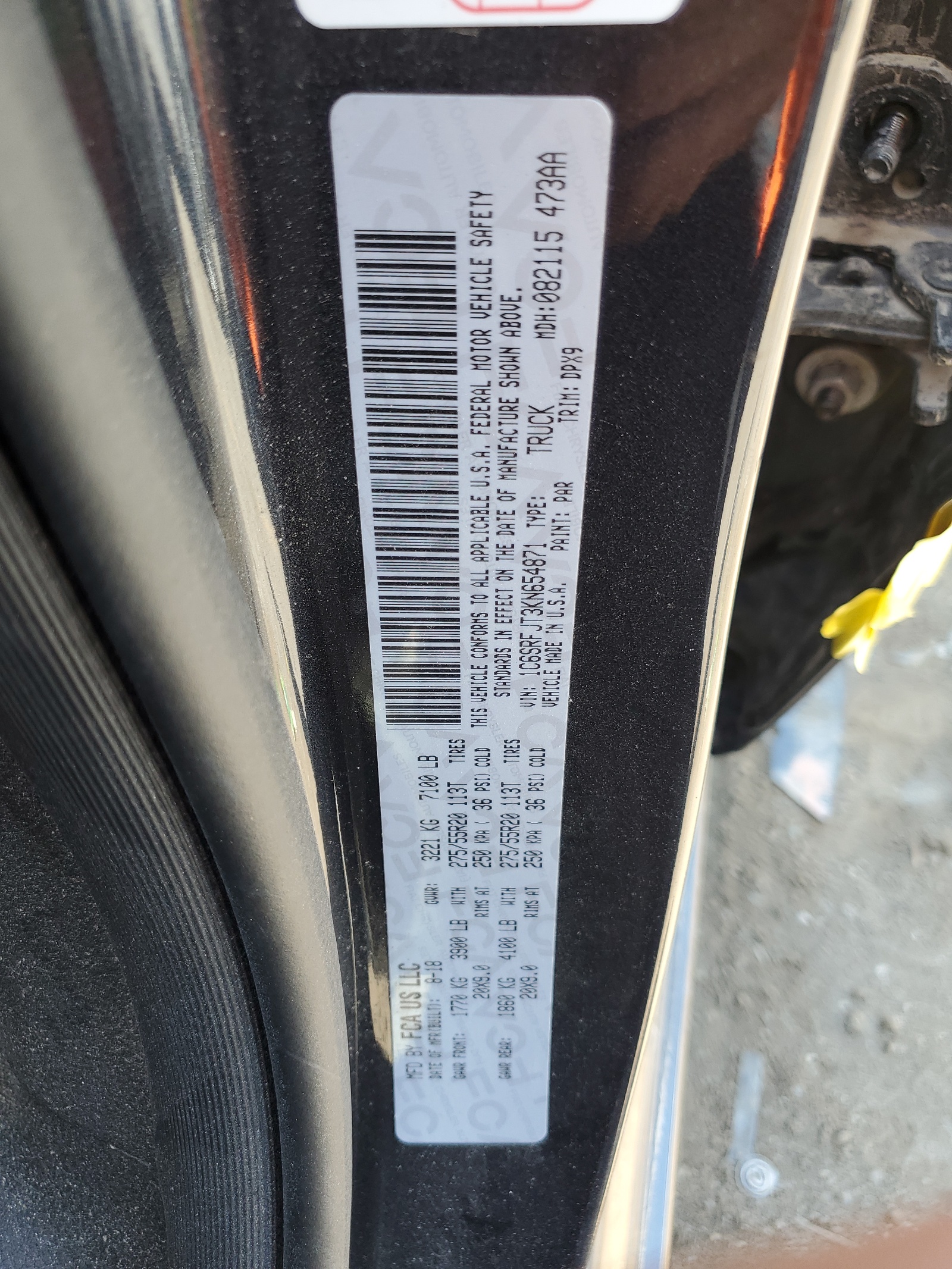 1C6SRFJT3KN654871 2019 Ram 1500 Laramie