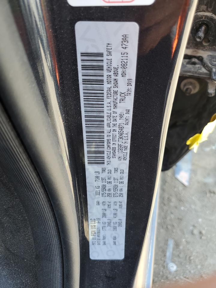 2019 Ram 1500 Laramie VIN: 1C6SRFJT3KN654871 Lot: 62147254