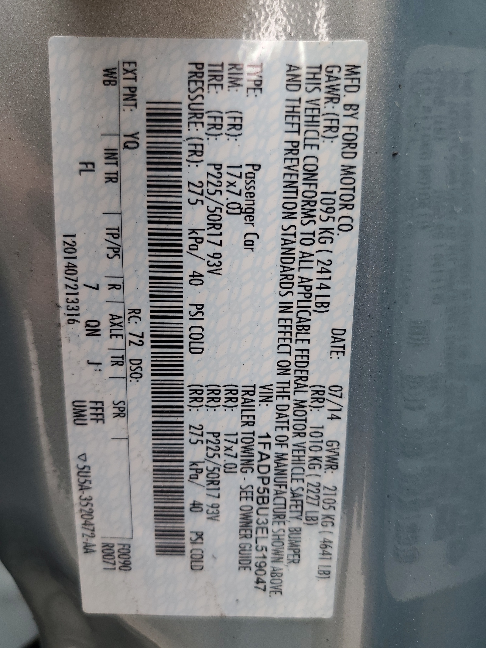 1FADP5BU3EL519047 2014 Ford C-Max Sel