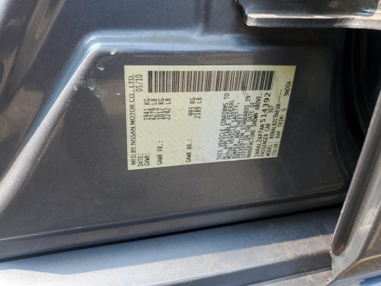 1N4AL2AP7AN514392 2010 Nissan Altima Base