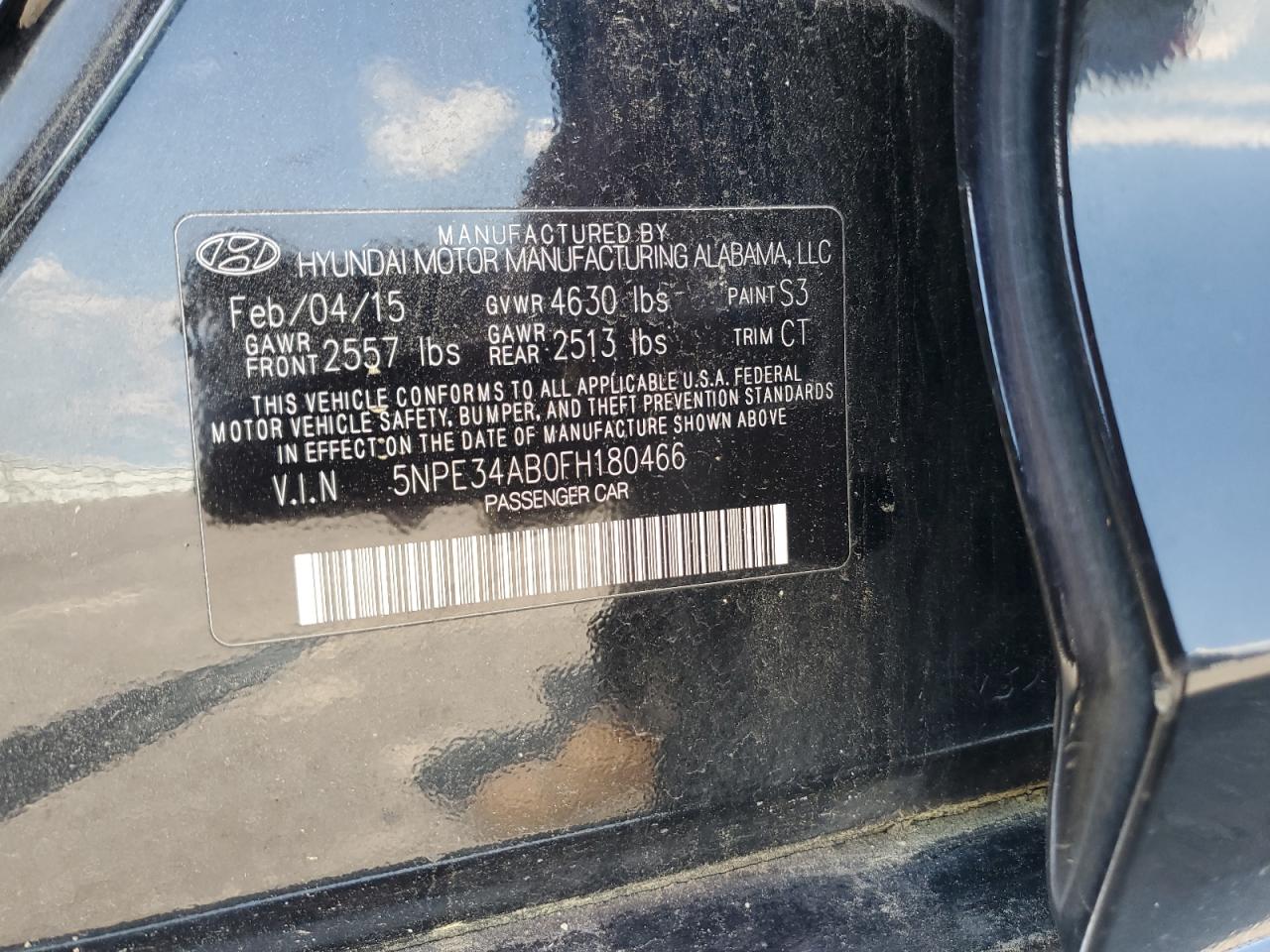 2015 Hyundai Sonata Sport VIN: 5NPE34AB0FH180466 Lot: 61928334