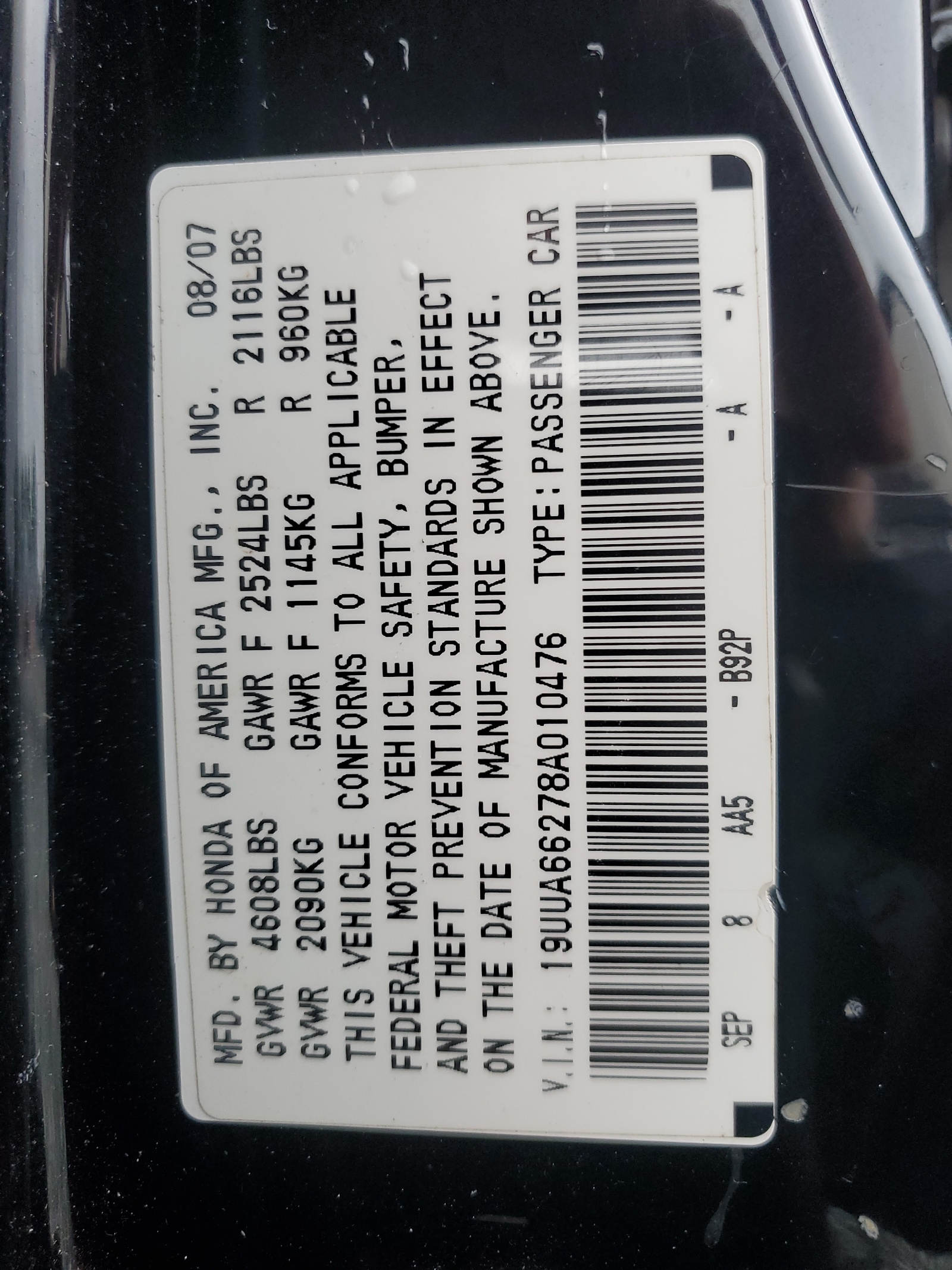 19UUA66278A010476 2008 Acura Tl