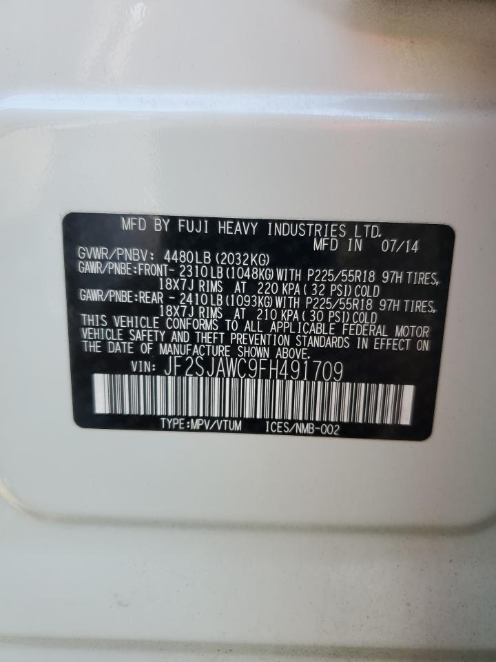 2015 Subaru Forester 2.5I Touring VIN: JF2SJAWC9FH491709 Lot: 63115334