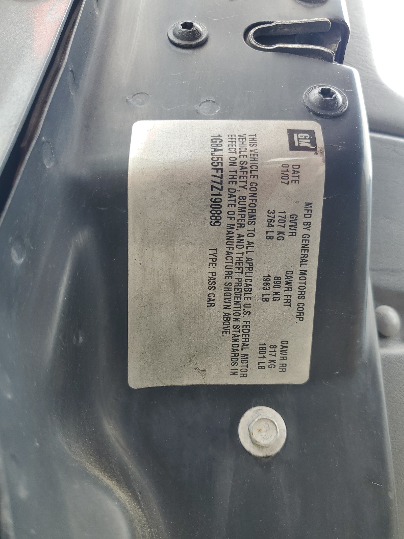 1G8AJ55F77Z190889 2007 Saturn Ion Level 2