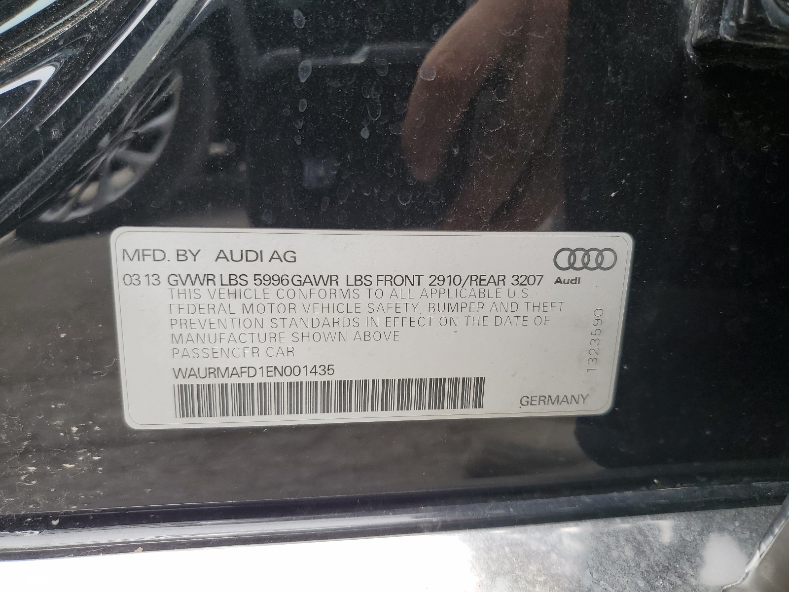 WAURMAFD1EN001435 2014 Audi A8 L Tdi Quattro