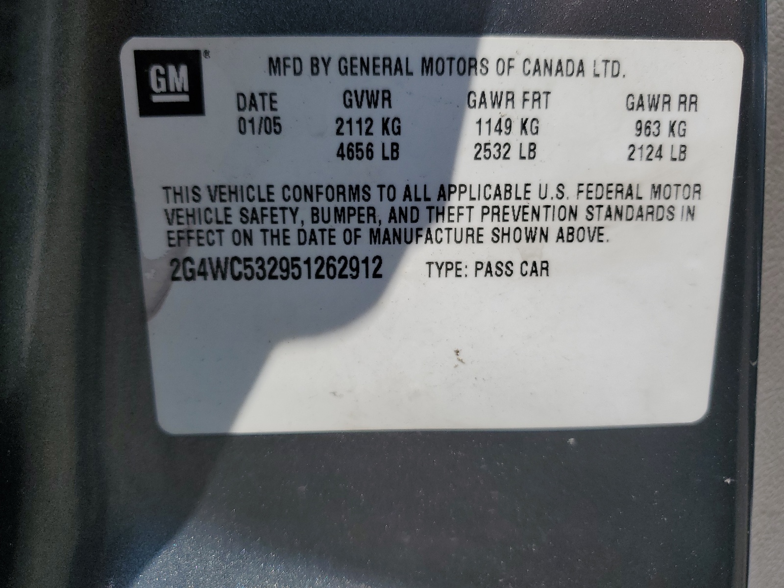 2G4WC532951262912 2005 Buick Lacrosse Cx