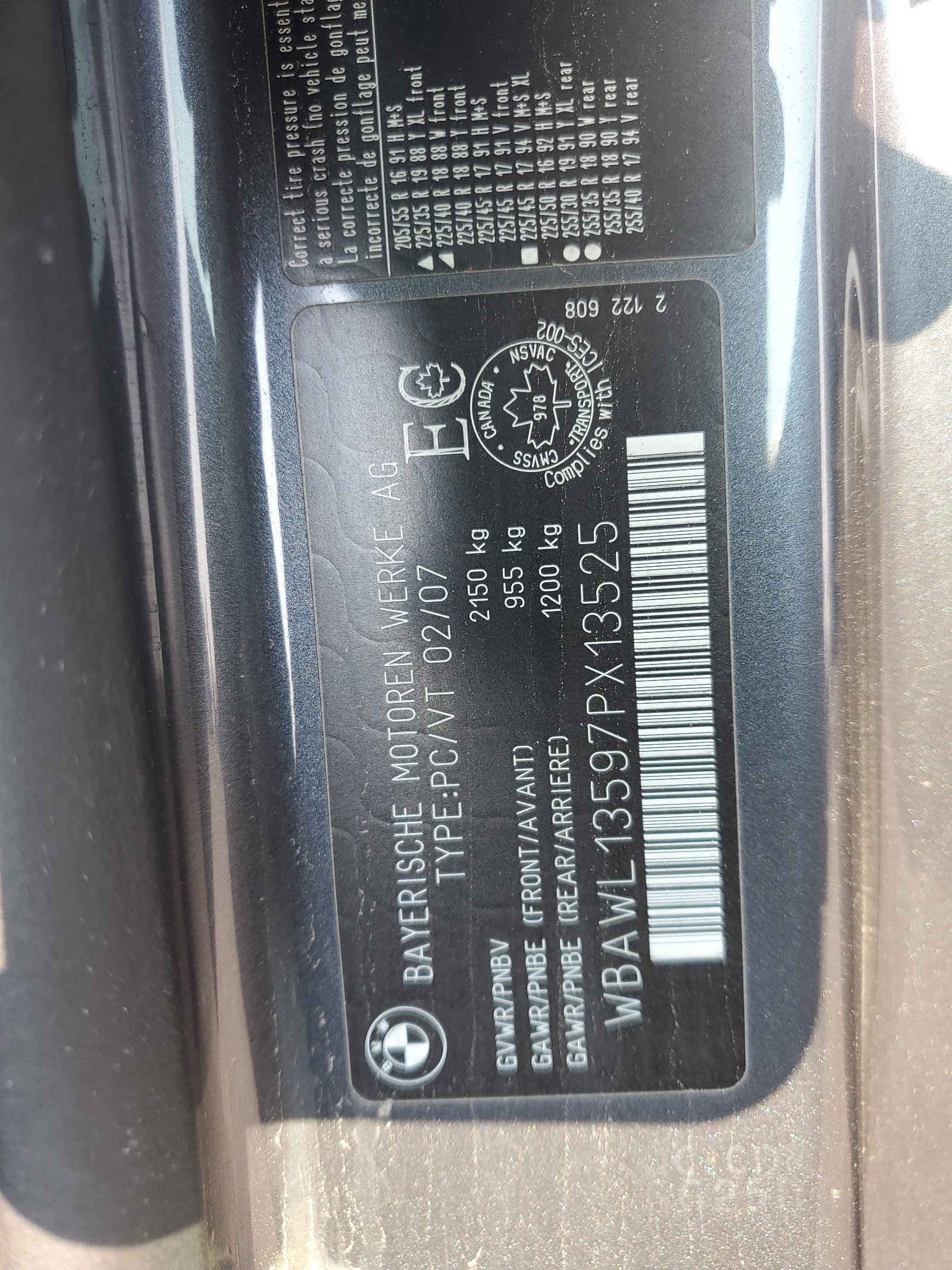 WBAWL13597PX13525 2007 BMW 328 I