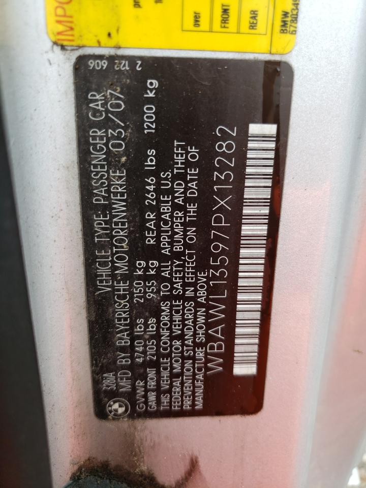 2007 BMW 328 I VIN: WBAWL13597PX13282 Lot: 64202054