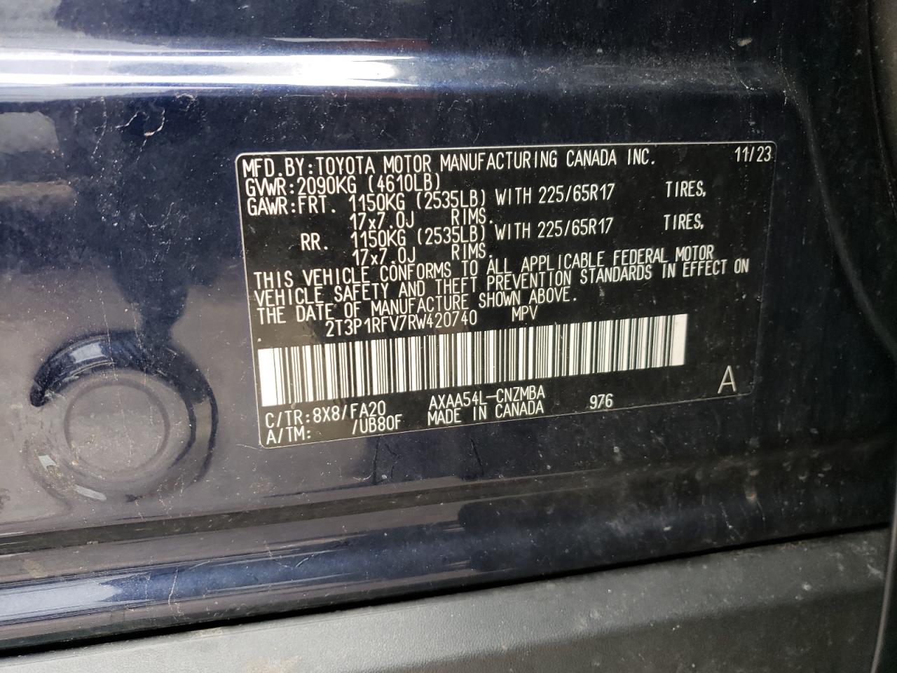 2024 Toyota Rav4 Xle VIN: 2T3P1RFV7RW420740 Lot: 65287994