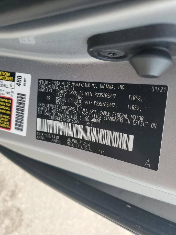 2021 Toyota Sienna Le VIN: 5TDKRKEC7MS016065 Lot: 64477294