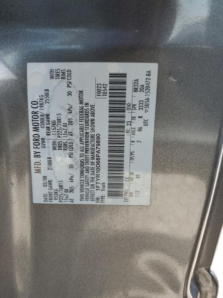 2008 Ford Ranger VIN: 1FTYR10D68PA79890 Lot: 59863384