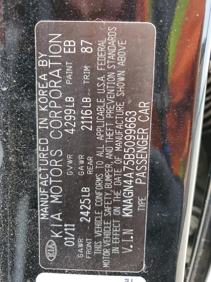 2011 Kia Optima Ex VIN: KNAGN4A75B5099663 Lot: 64059744