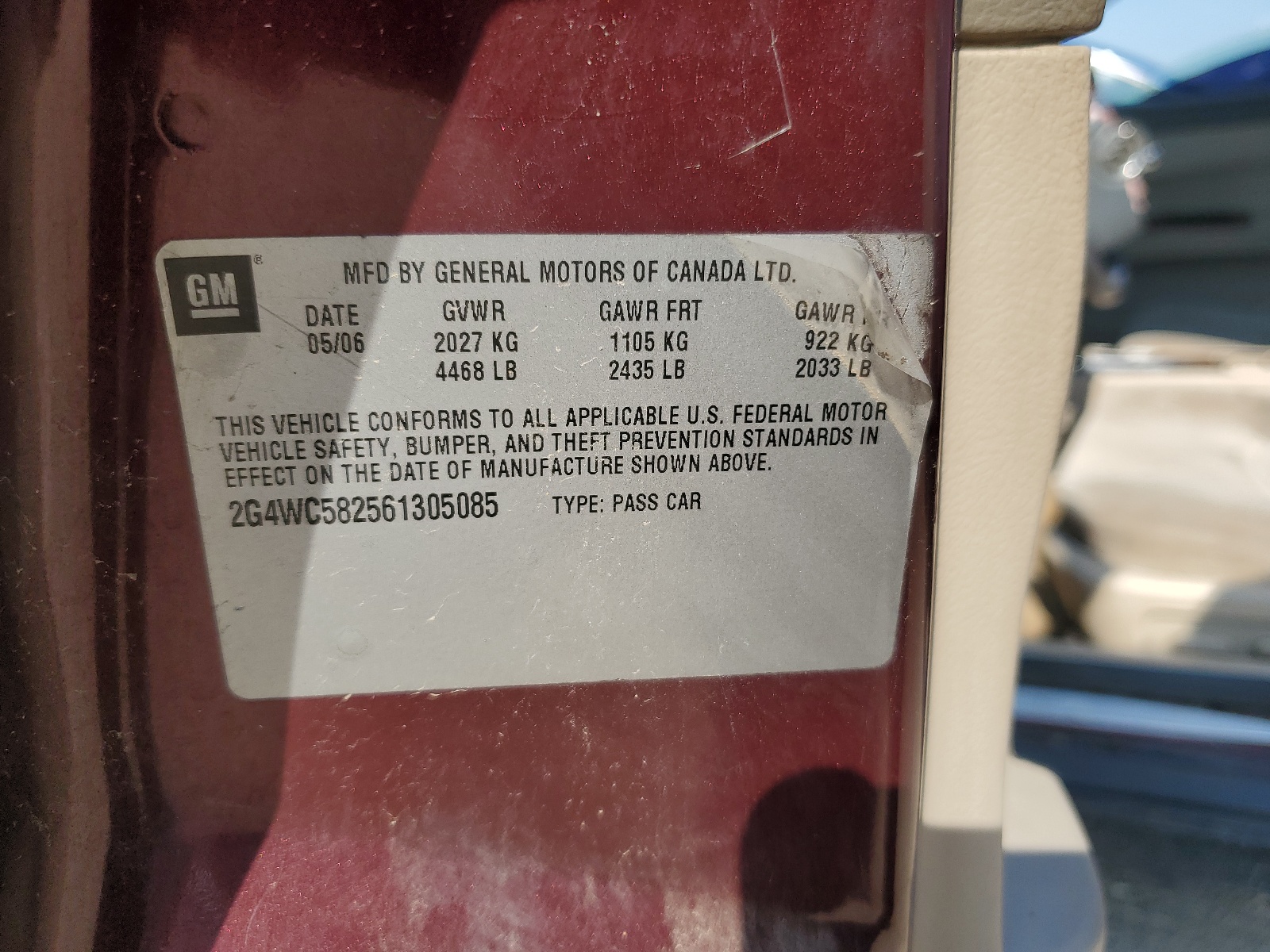 2G4WC582561305085 2006 Buick Lacrosse Cx