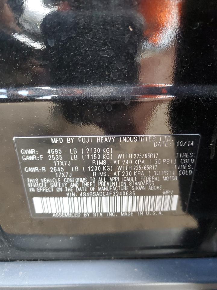 2015 Subaru Outback 2.5I Premium VIN: 4S4BSADC4F3240636 Lot: 61033984