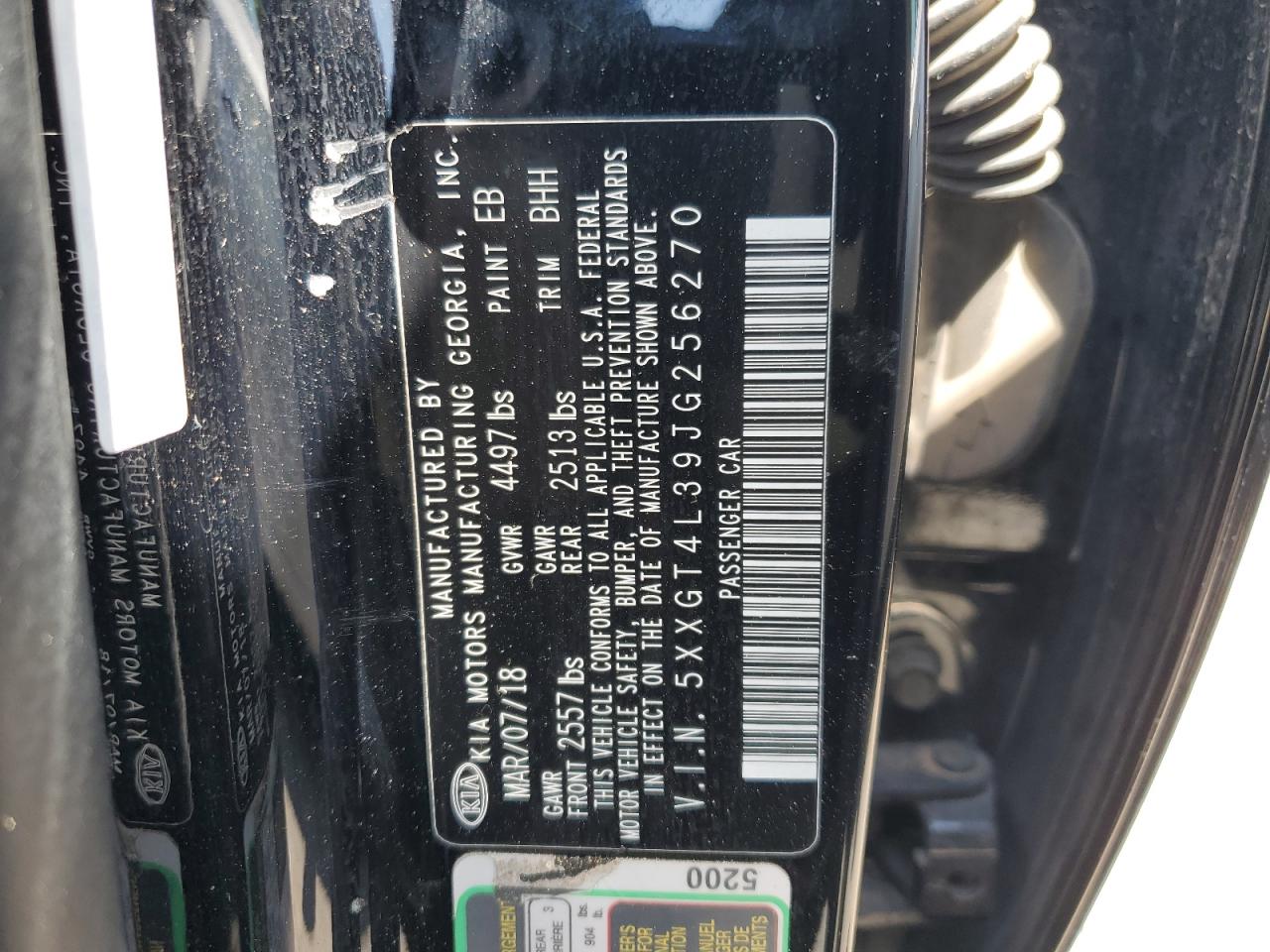 2018 Kia Optima Lx VIN: 5XXGT4L39JG256270 Lot: 61923474