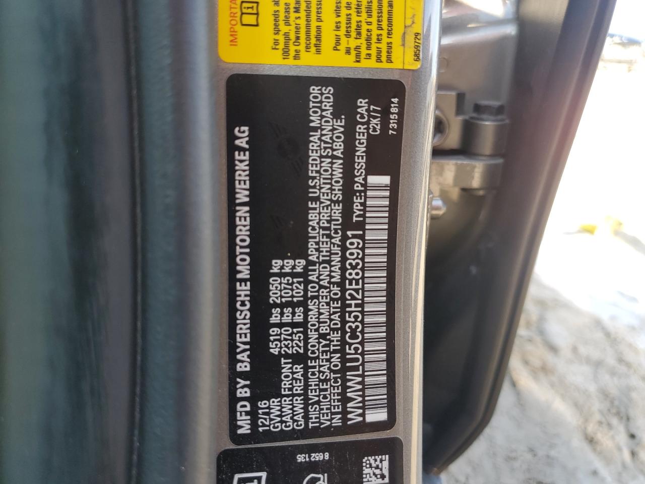 2017 Mini Cooper S Clubman All4 VIN: WMWLU5C35H2E83991 Lot: 63772614