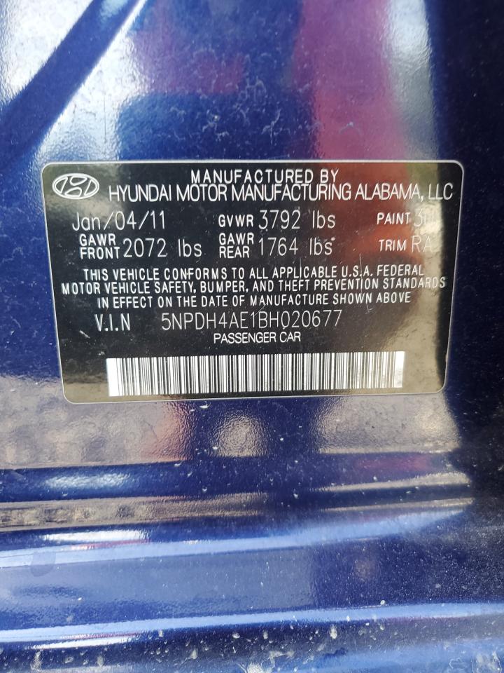 2011 Hyundai Elantra Gls VIN: 5NPDH4AE1BH020677 Lot: 64686924