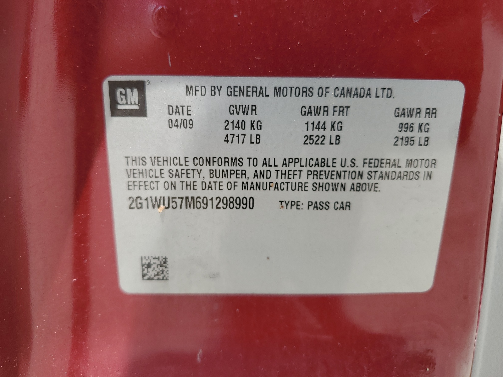 2G1WU57M691298990 2009 Chevrolet Impala Ltz