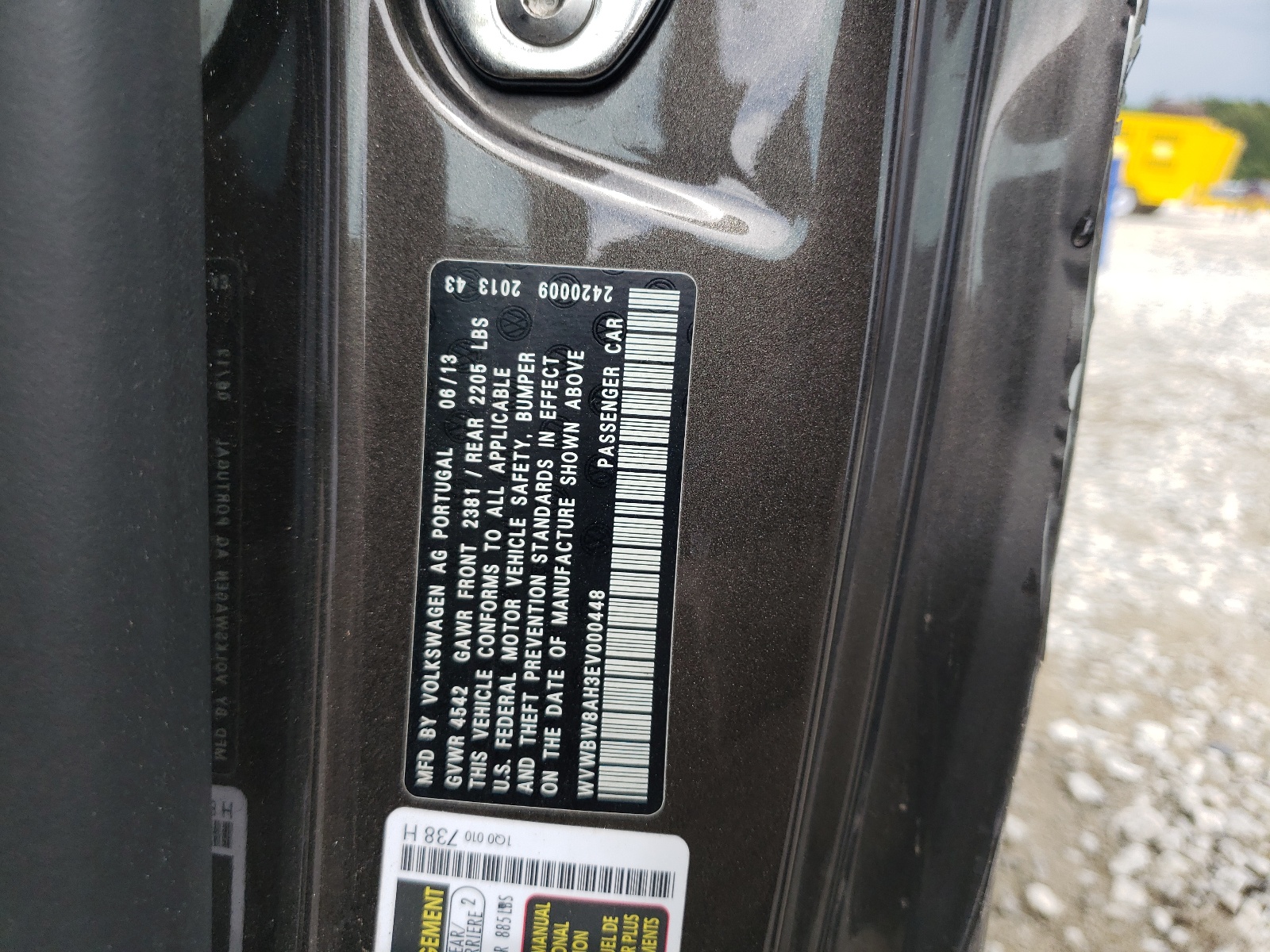 WVWBW8AH3EV000448 2014 Volkswagen Eos Komfort